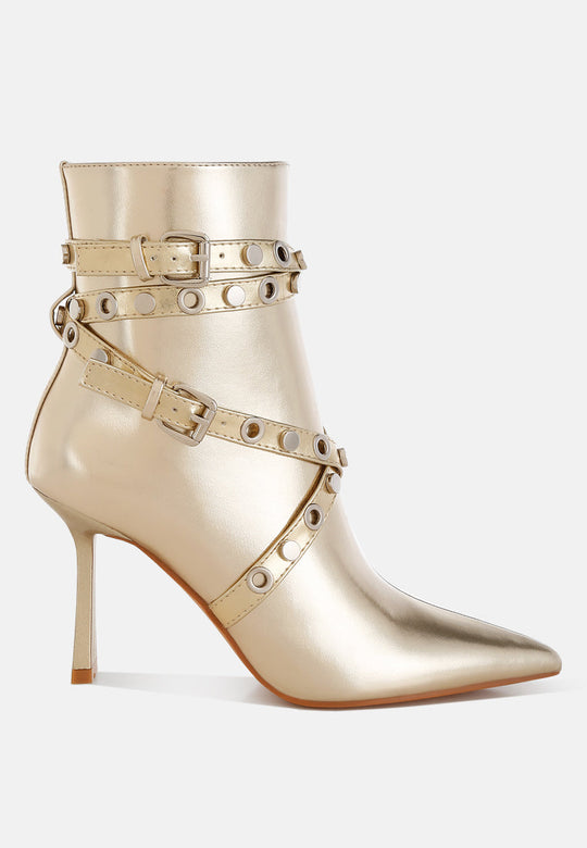 Jaunts Eyelets & Studs Harness Ankle Boots-0