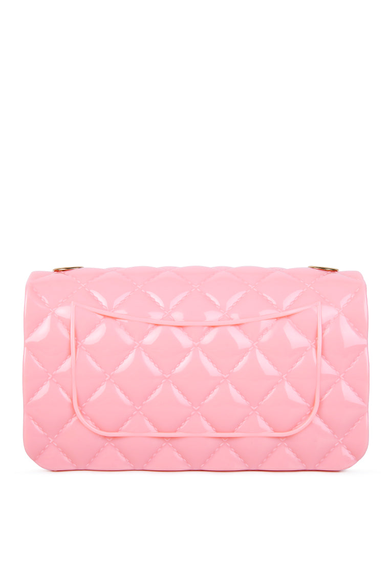 jelly quilted rectangular sling bag