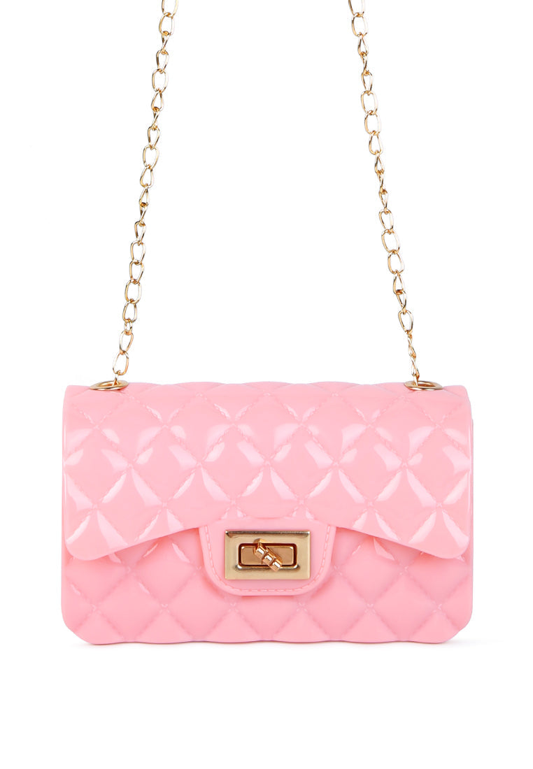 jelly quilted rectangular sling bag