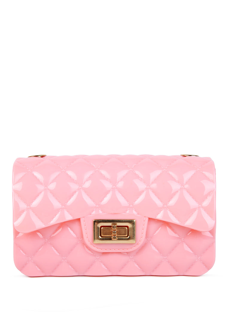 jelly quilted rectangular sling bag