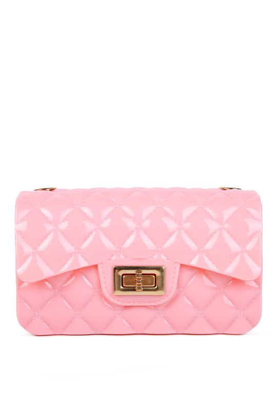 jelly quilted rectangular sling bag