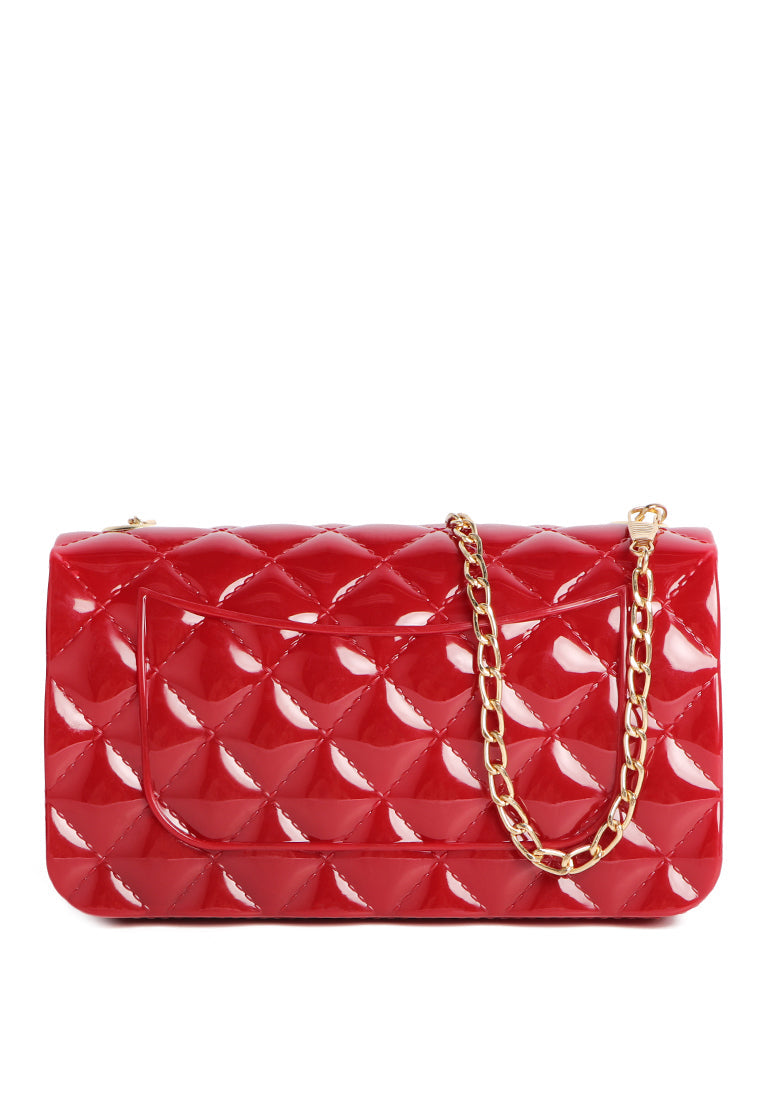 jelly quilted rectangular sling bag