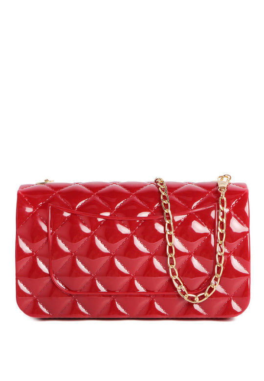 jelly quilted rectangular sling bag