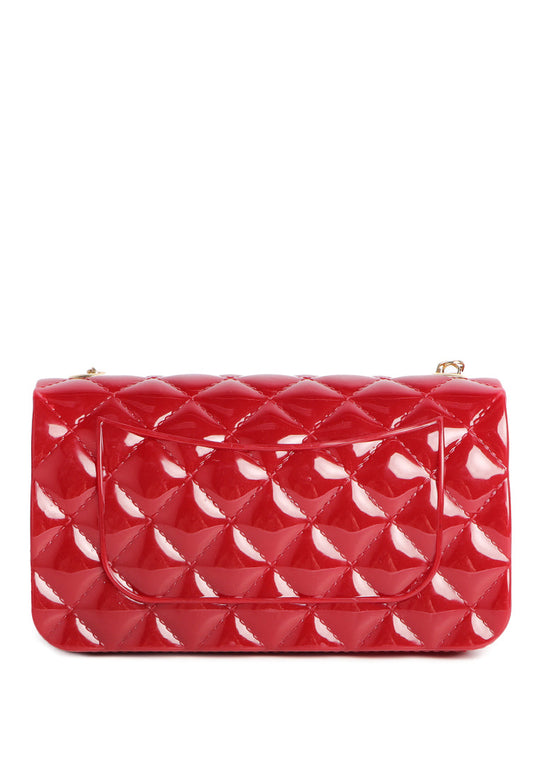 jelly quilted rectangular sling bag