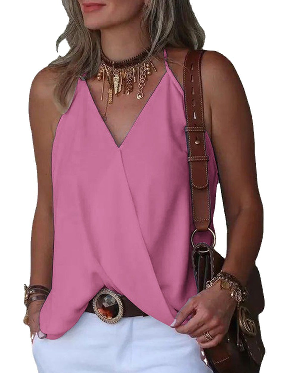 Loose Casual V-neck Tank Top