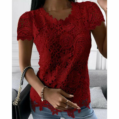 Lacy short sleeve top