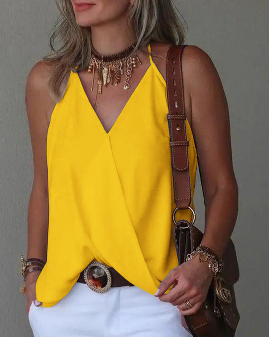 Loose Casual V-neck Tank Top