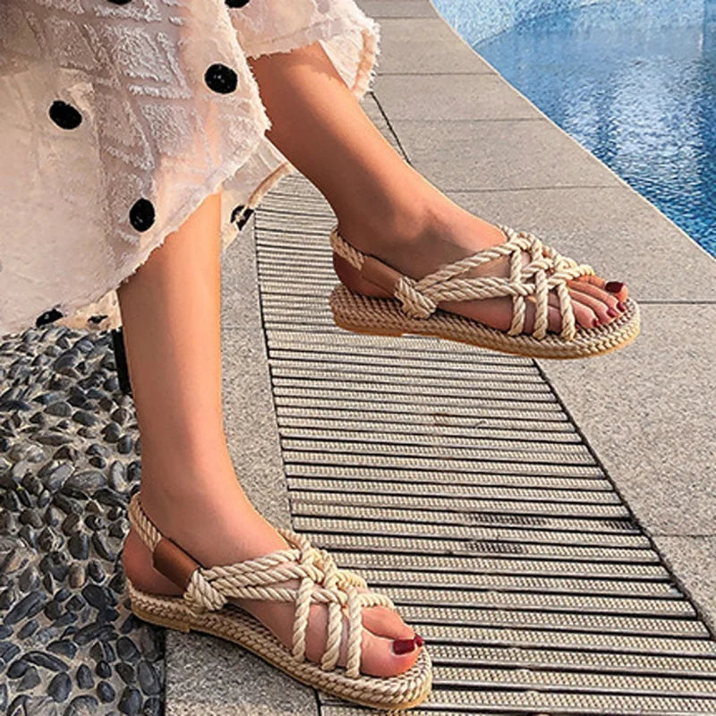 Braided Rope Sandals - Sexikinis Swim