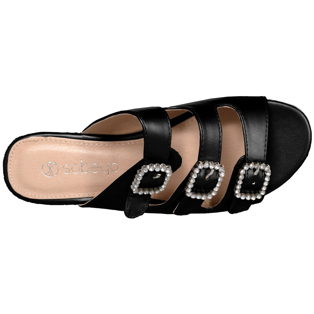 Rhinestone Platform Espadrille Wedge Sandal