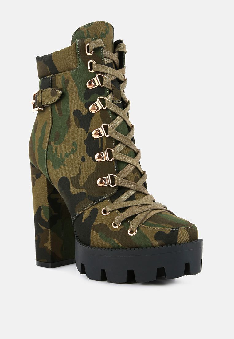 Palmetto Camouflage Ankle Boots-1