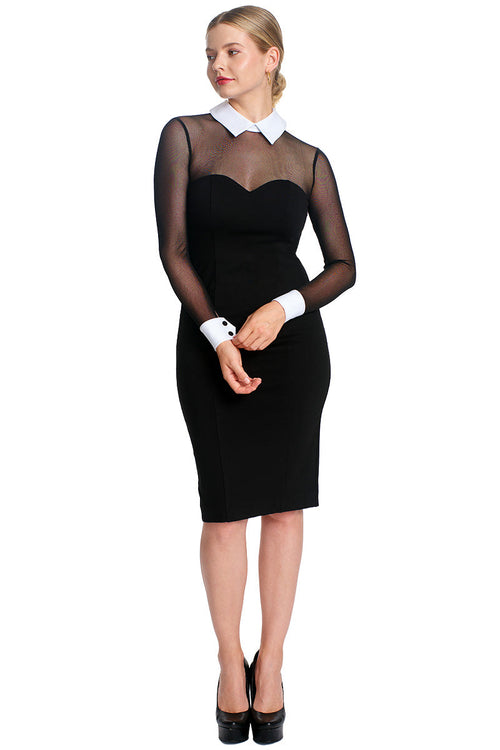 *PRE-ORDER* WILL SHIP BY 11/10 | Tuxedo Illusion Dress - Black & white