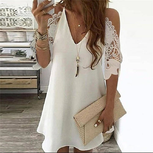 Dress Vintage Floral Printed Dresses Women Casual Off Shoulder Half