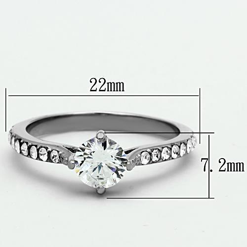 Women Stainless Steel Cubic Zirconia Rings TK1339