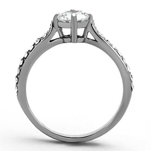 Women Stainless Steel Cubic Zirconia Rings TK1339