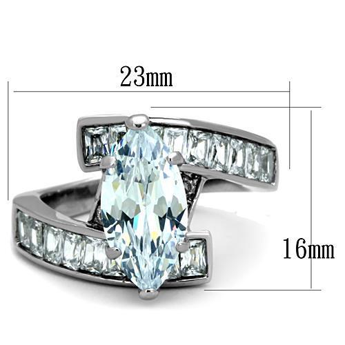 Women Stainless Steel Cubic Zirconia Rings TK1754