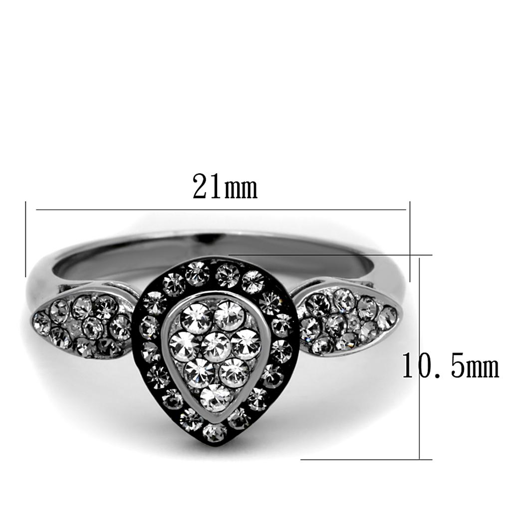 Women Stainless Steel Synthetic Crystal Rings