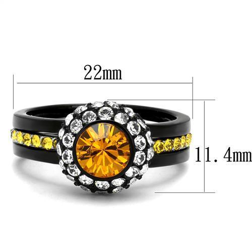 Women Stainless Steel Synthetic Crystal Rings