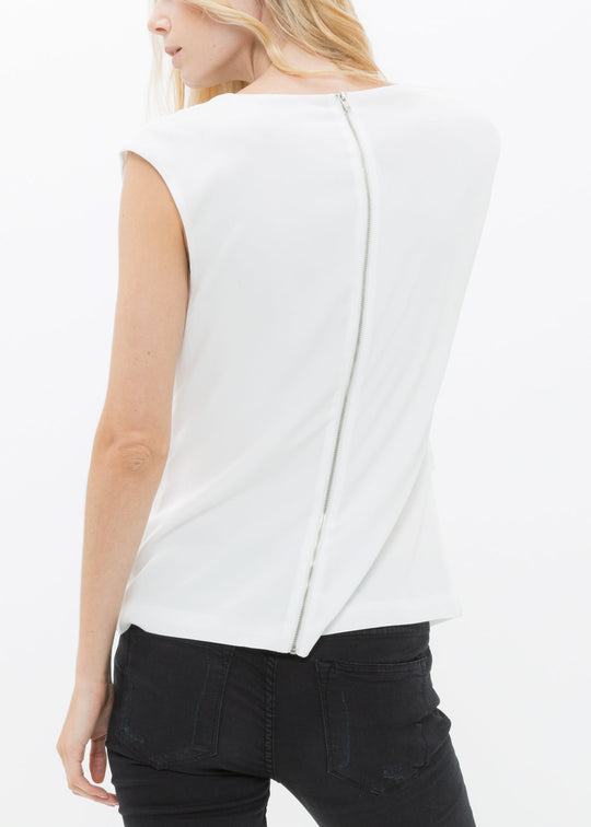 Women's Sleeveless Wrap Blouse In Ivory