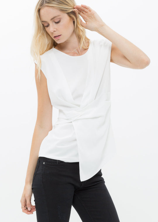 Women's Sleeveless Wrap Blouse In Ivory