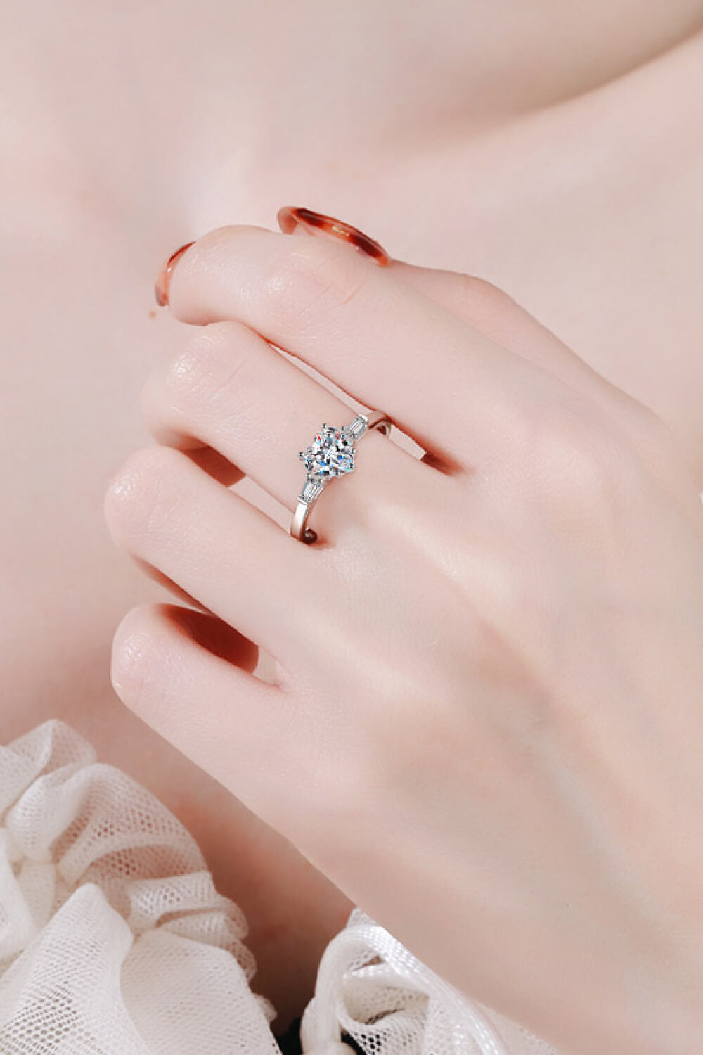 1.2 Carat Moissanite Heart Ring