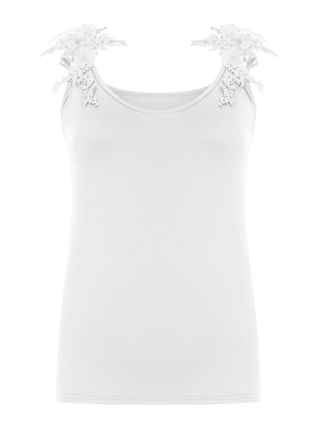 Full Size Lace Detail Scoop Neck Tank