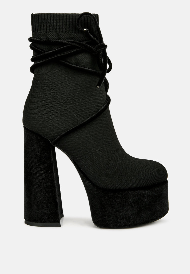 After Pay High Heel Velvet Knitted Boot-5