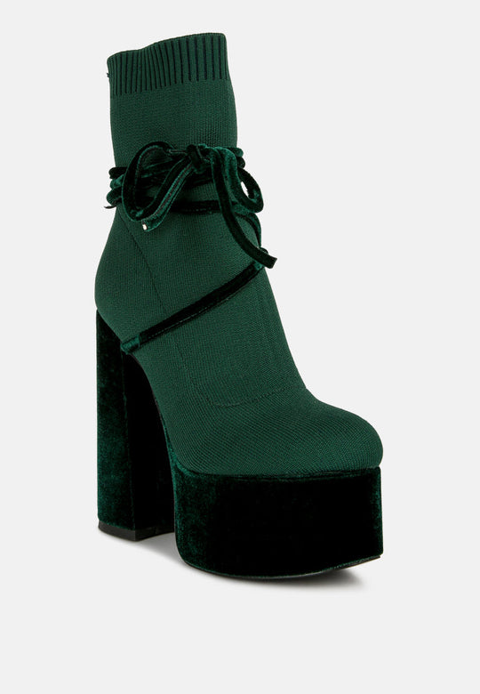 After Pay High Heel Velvet Knitted Boot-1