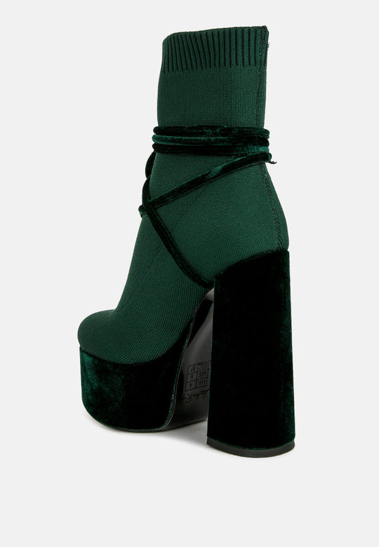 After Pay High Heel Velvet Knitted Boot-2