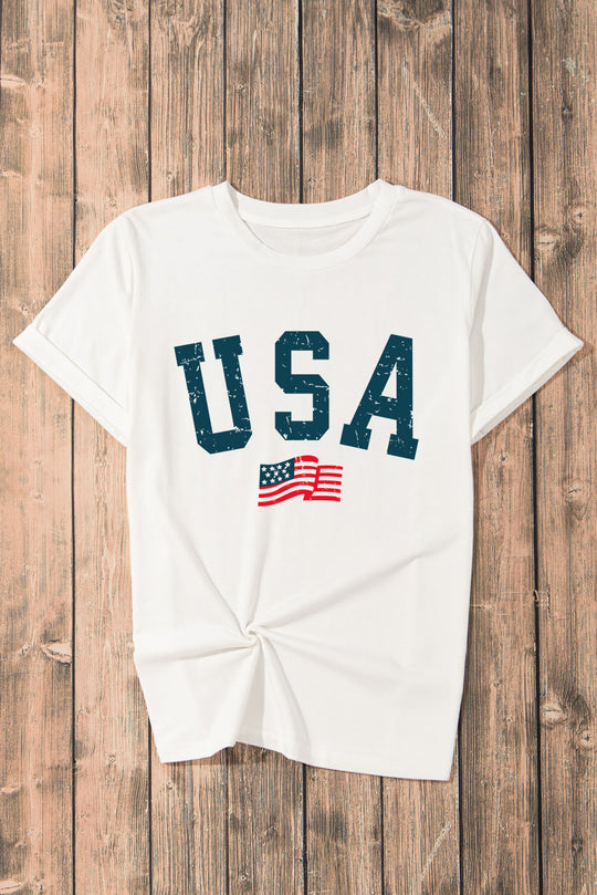 usa round neck short sleeve