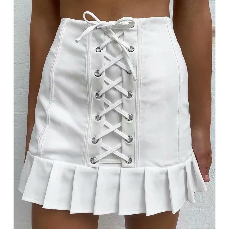 High Waist Lace-up Short Mini Skirt