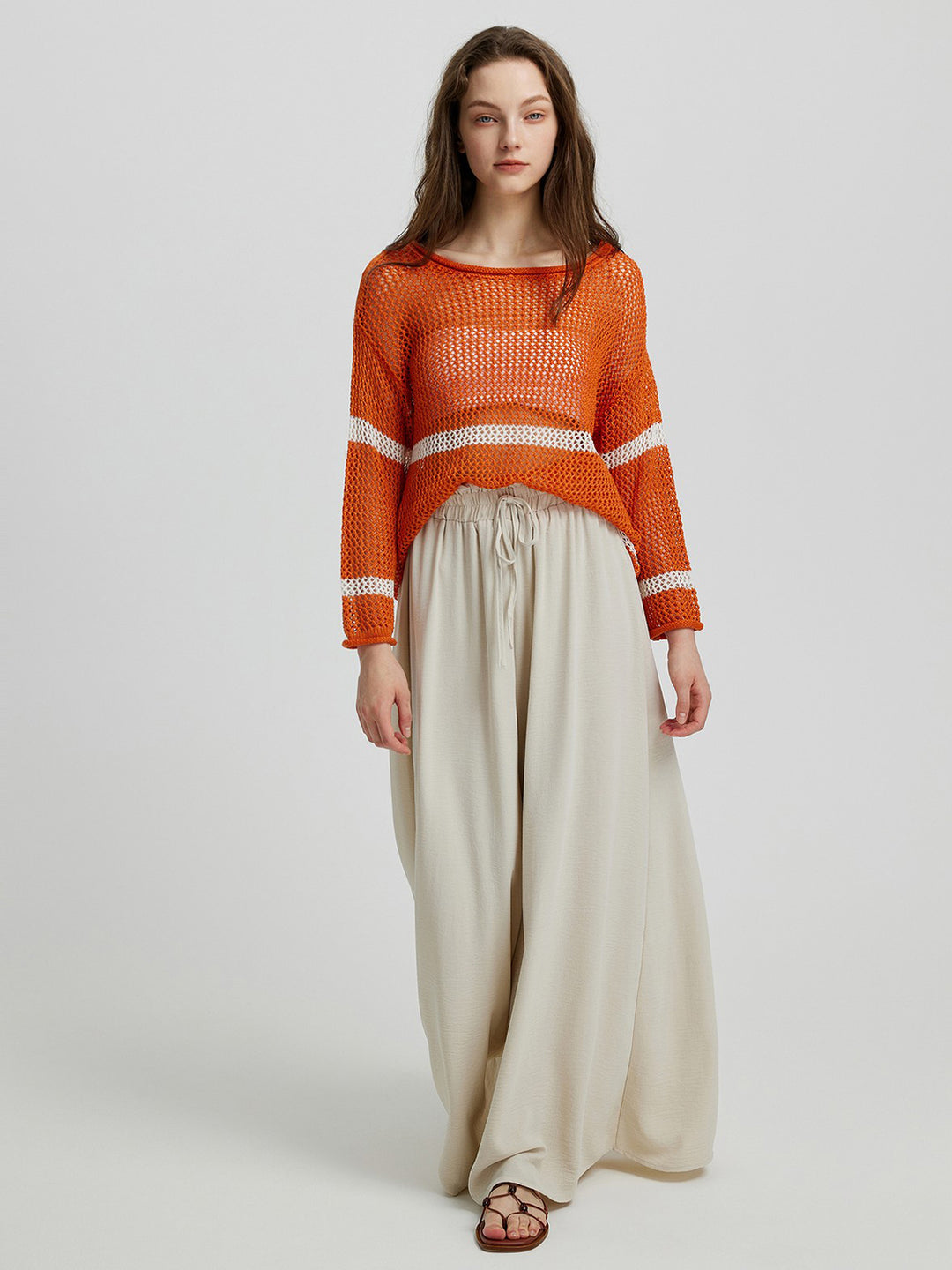 Drawstring Wide Leg Pants