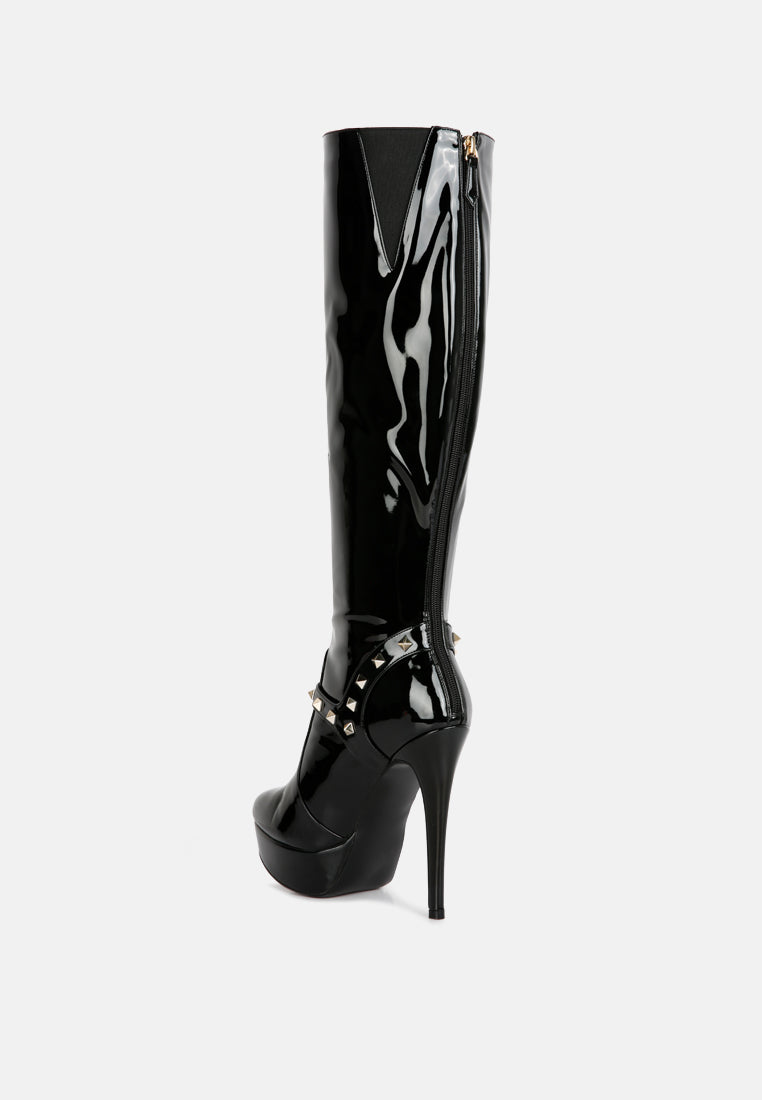 Daphne Stiletto Heeled Mid Calf Boots-3