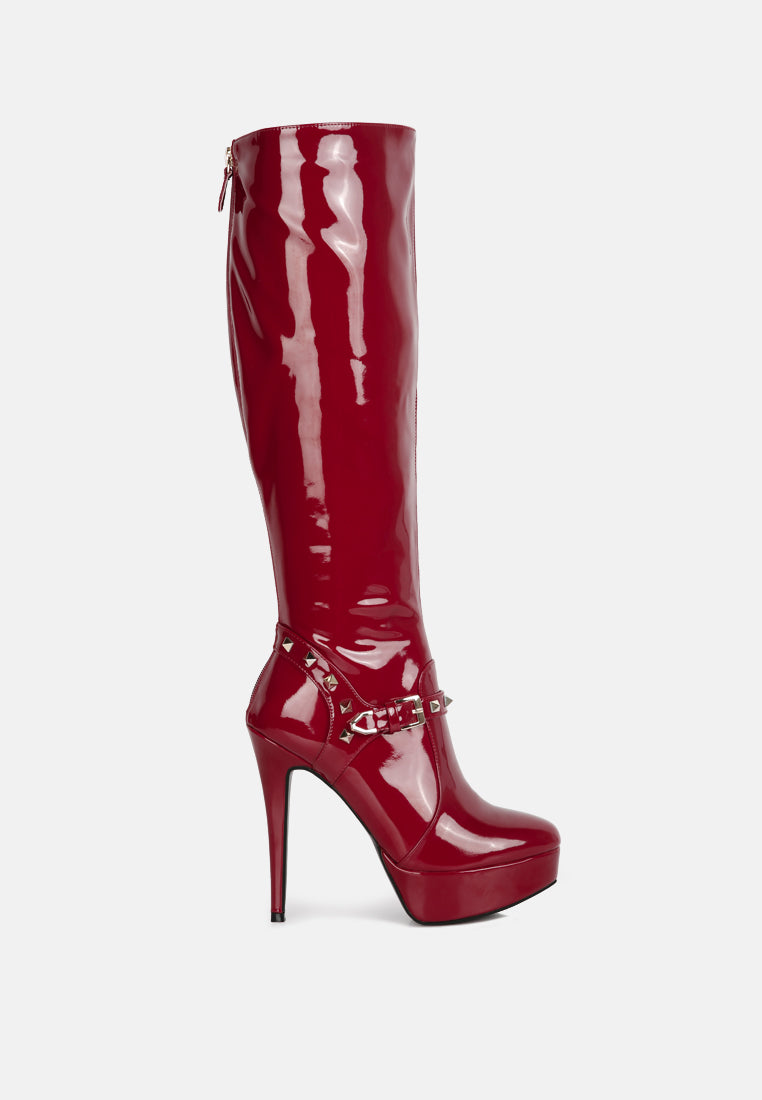 Daphne Stiletto Heeled Mid Calf Boots-5