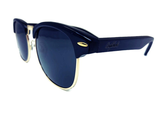 Midnight Black Bamboo Club Sunglasses with Case