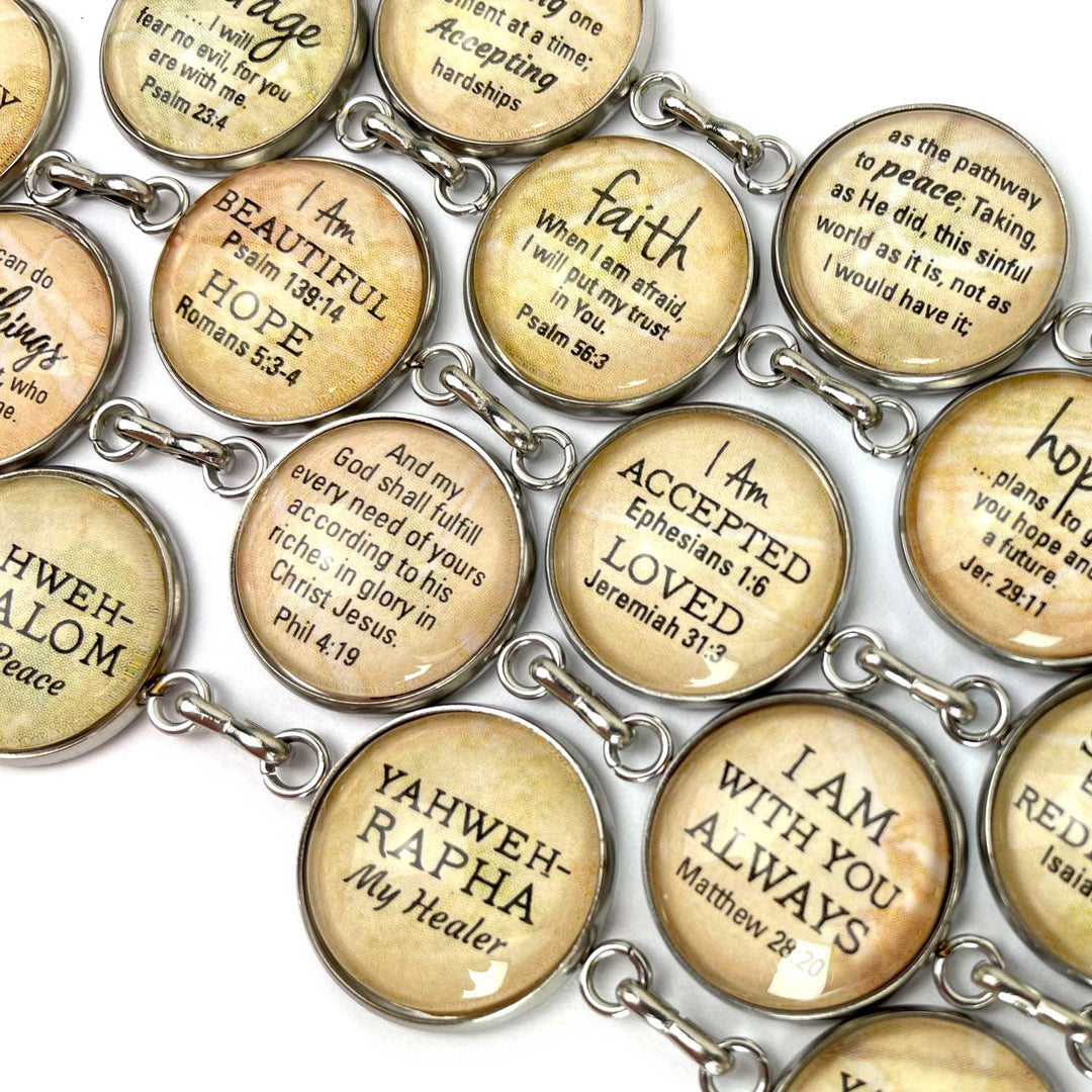 Words of Hope & Scriptures Bracelet – Strength, Courage, Faith, Hope –