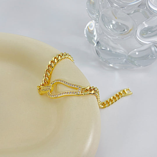 Gold-Plated Inlaid Zircon Bracelet