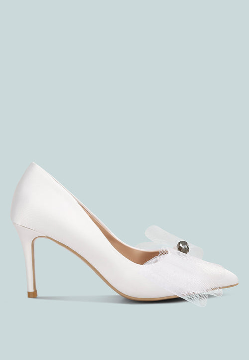 odette diamante embellished bow stiletto pumps