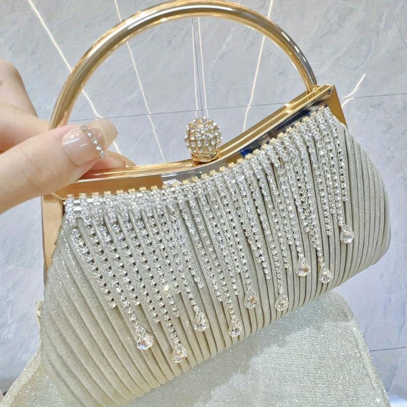 Ladies Sparkle Tassel Dinner Bag, Party Dress Handbag, One Shoulder Crossbody Party Bag, Shell Clutch Bag