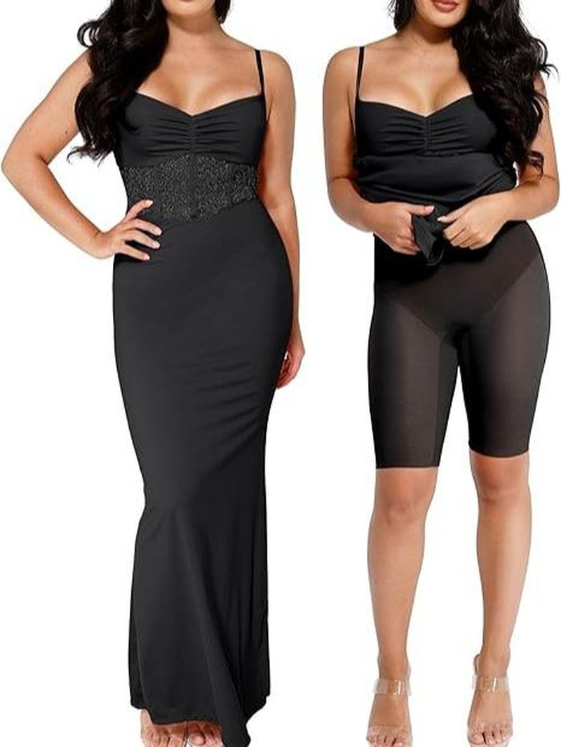 The Popilush Shapewear Mermaid Hem Lace Slip Maxi Dress