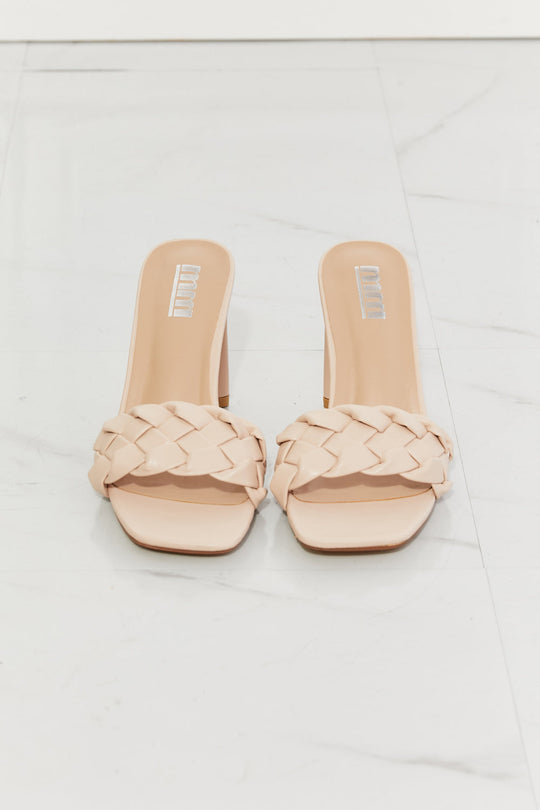 MMShoes Top of the World Braided Block Heel Sandals in Beige