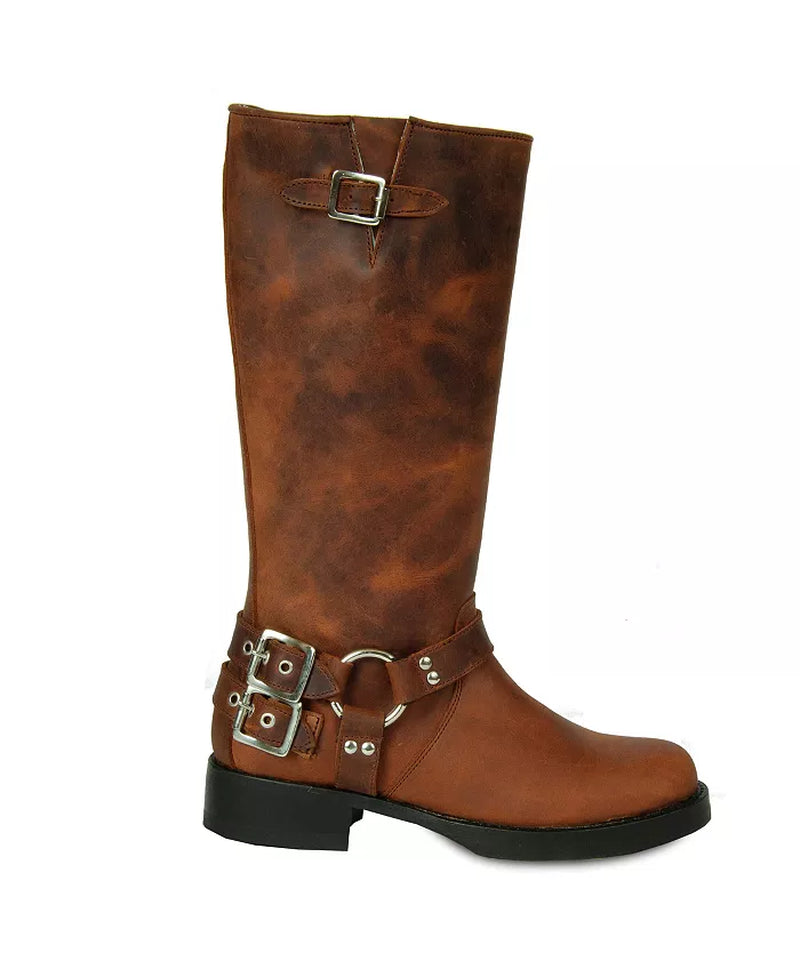 Tall Biker Distressed Boots by