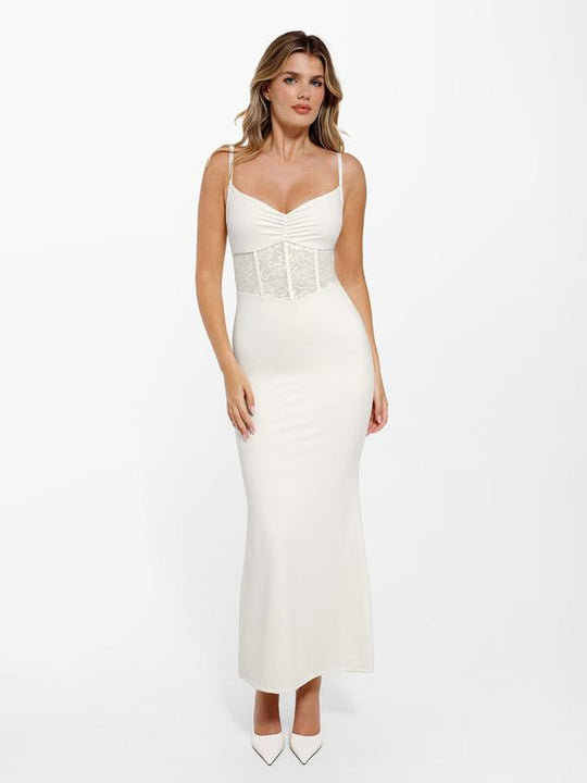 The Popilush Shapewear Mermaid Hem Lace Slip Maxi Dress