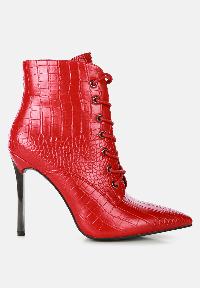 Escala Croc Stiletto Ankle Boots-0