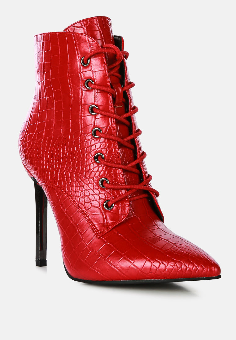 Escala Croc Stiletto Ankle Boots-1