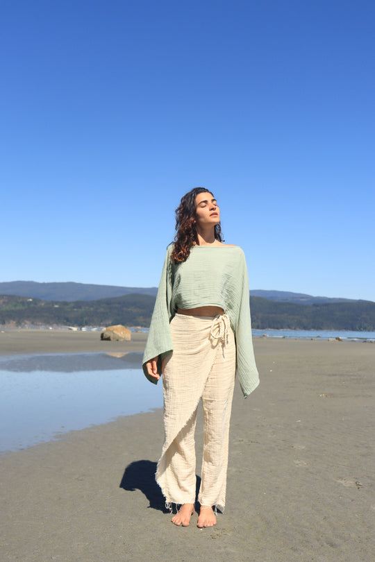 Organic Cotton Long Sleeve Crop Top