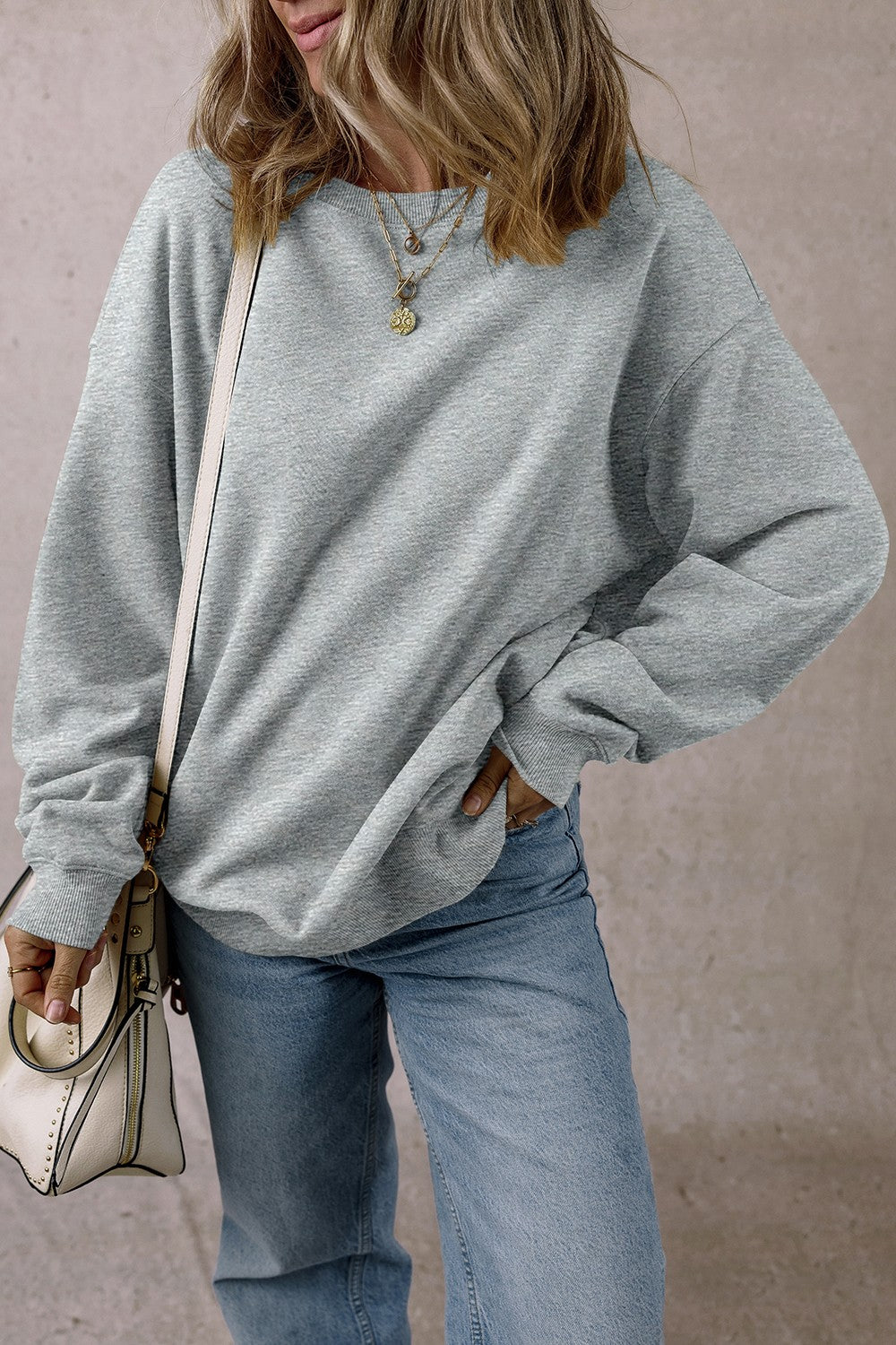 Round Neck Long Sleeve Sweatshirt