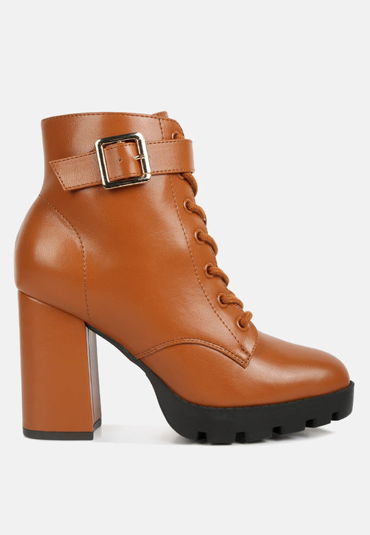 Grahams Faux Leather Lace Up Boots-0