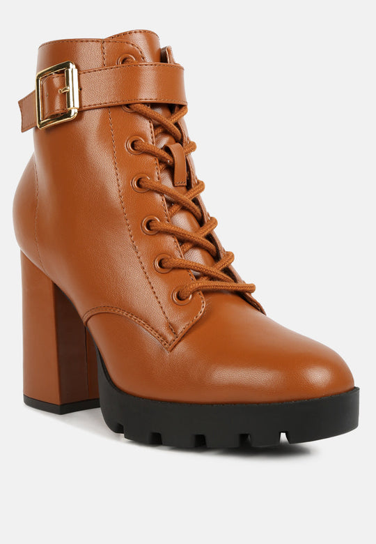 Grahams Faux Leather Lace Up Boots-1