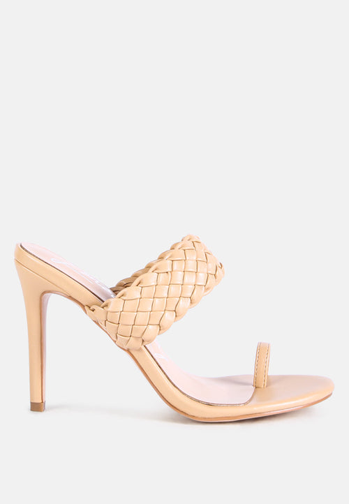 high perks woven strap high heels