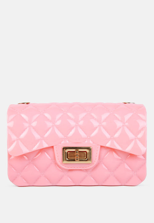 jelly quilted rectangular sling bag